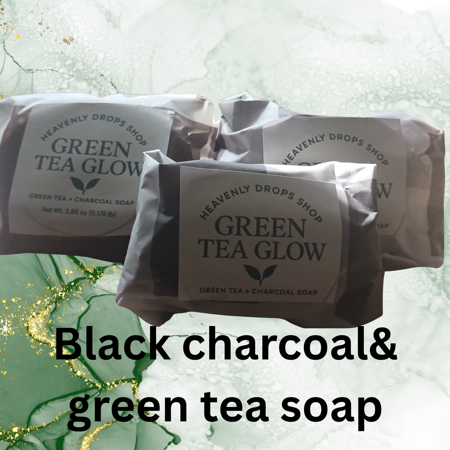 Green Tea & Black Charcoal Soap — Detox + Refresh
